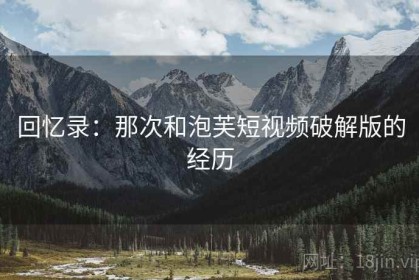 回忆录：那次和泡芙短视频破解版的经历